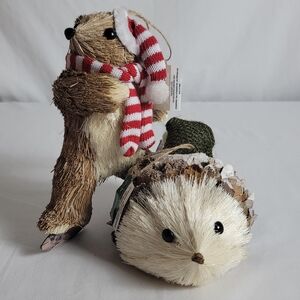 North Pole Trading Co. Hedgehog And Ice Skating Critter Christmas Ornaments
